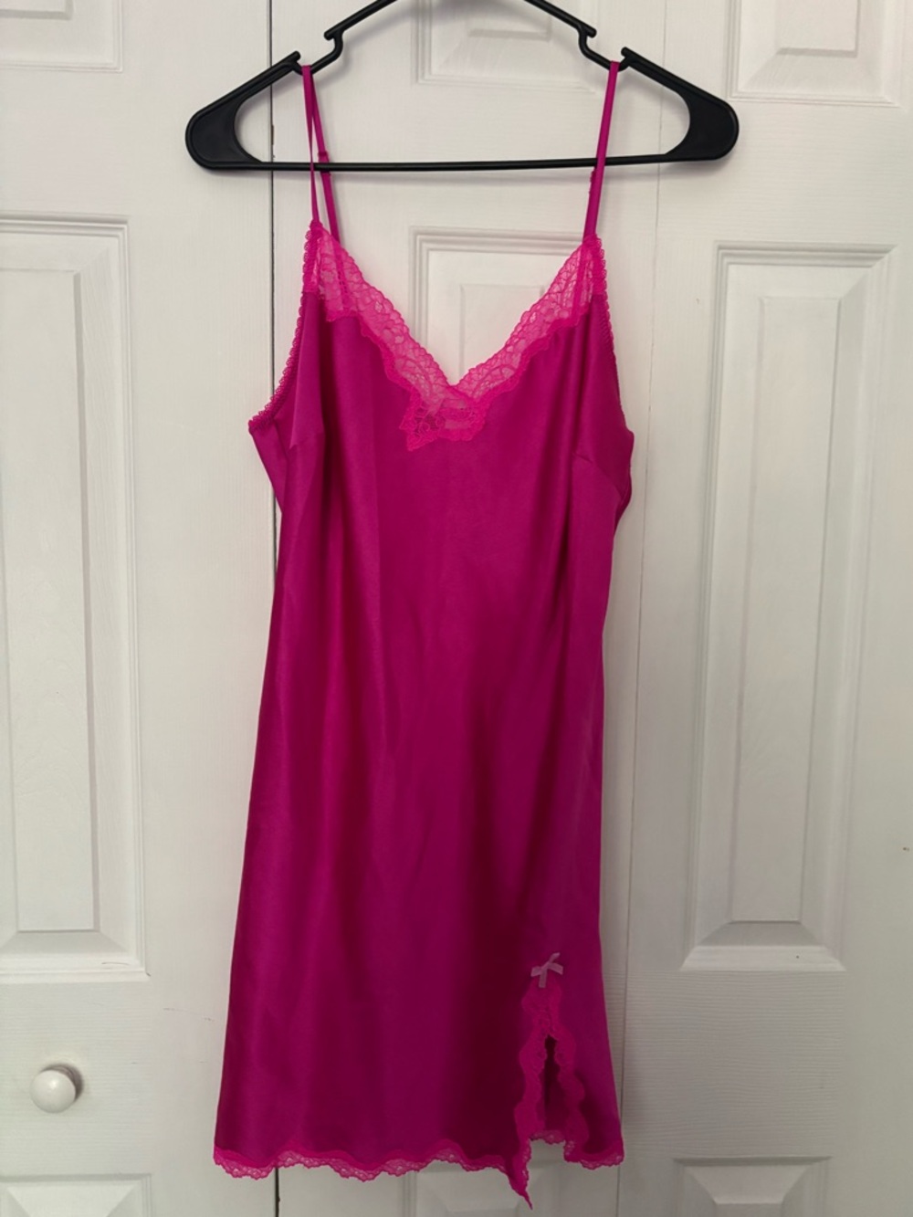Victoria's Secret Hot Pink Lace-Trim Slip